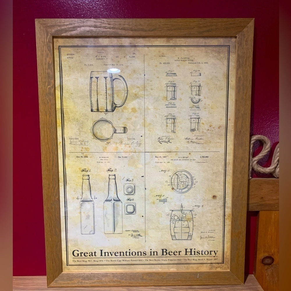 Great Inventions in Beer History wall decor